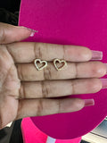 Small bling heart earrings