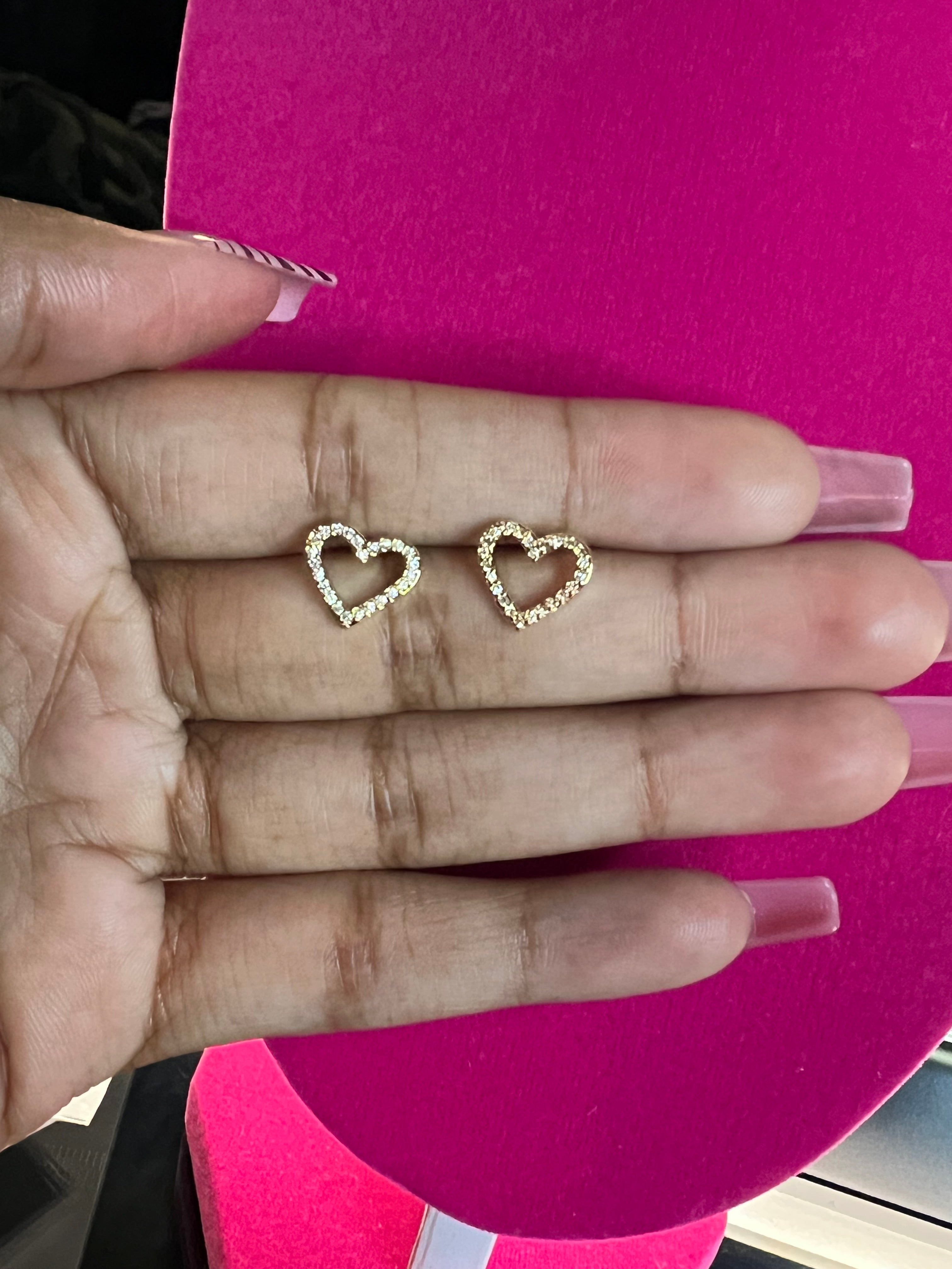 Small bling heart earrings