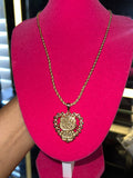 Rolex heart kitty necklace