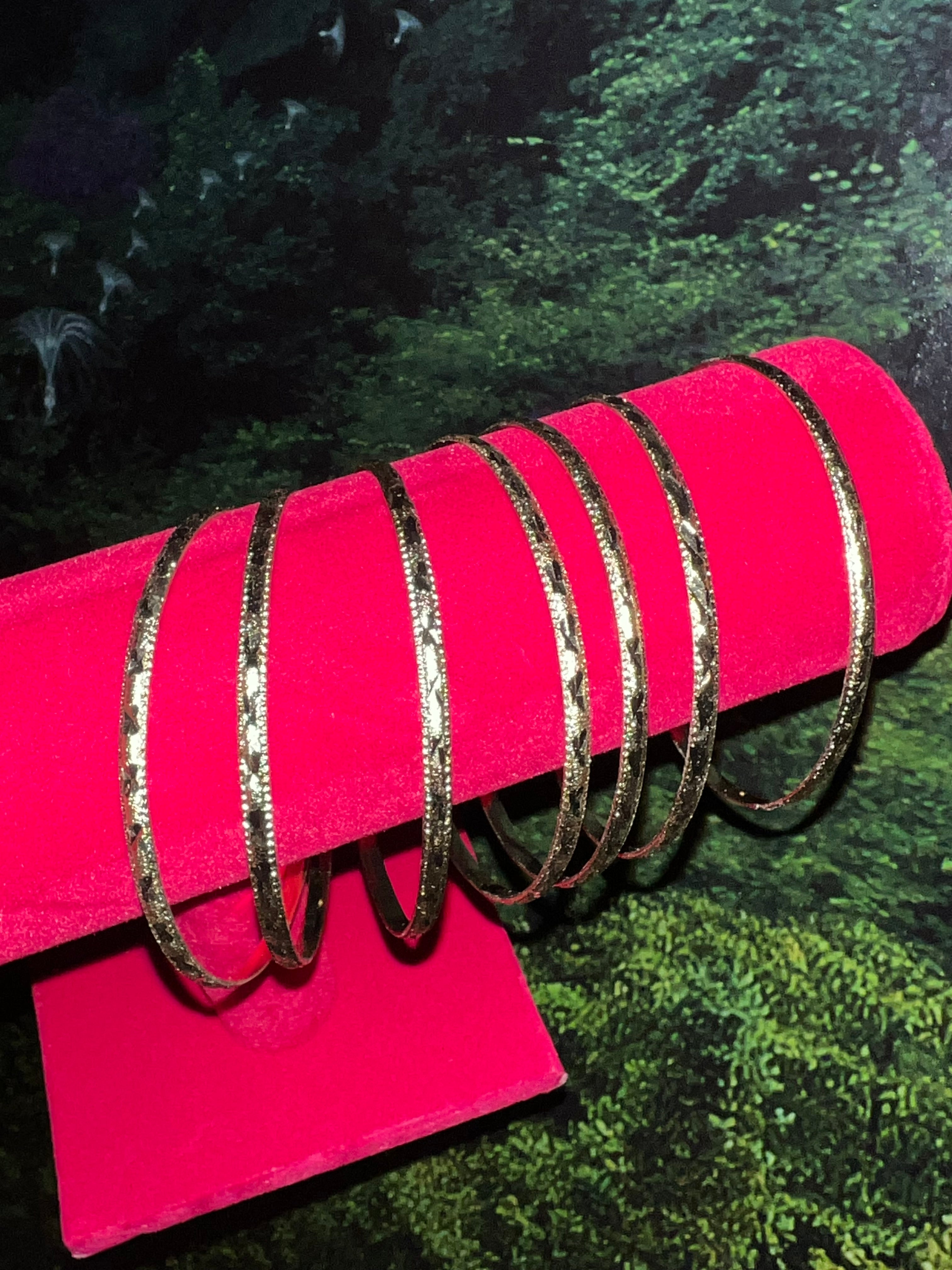 Gold Bangle Bracelets SIZE 6