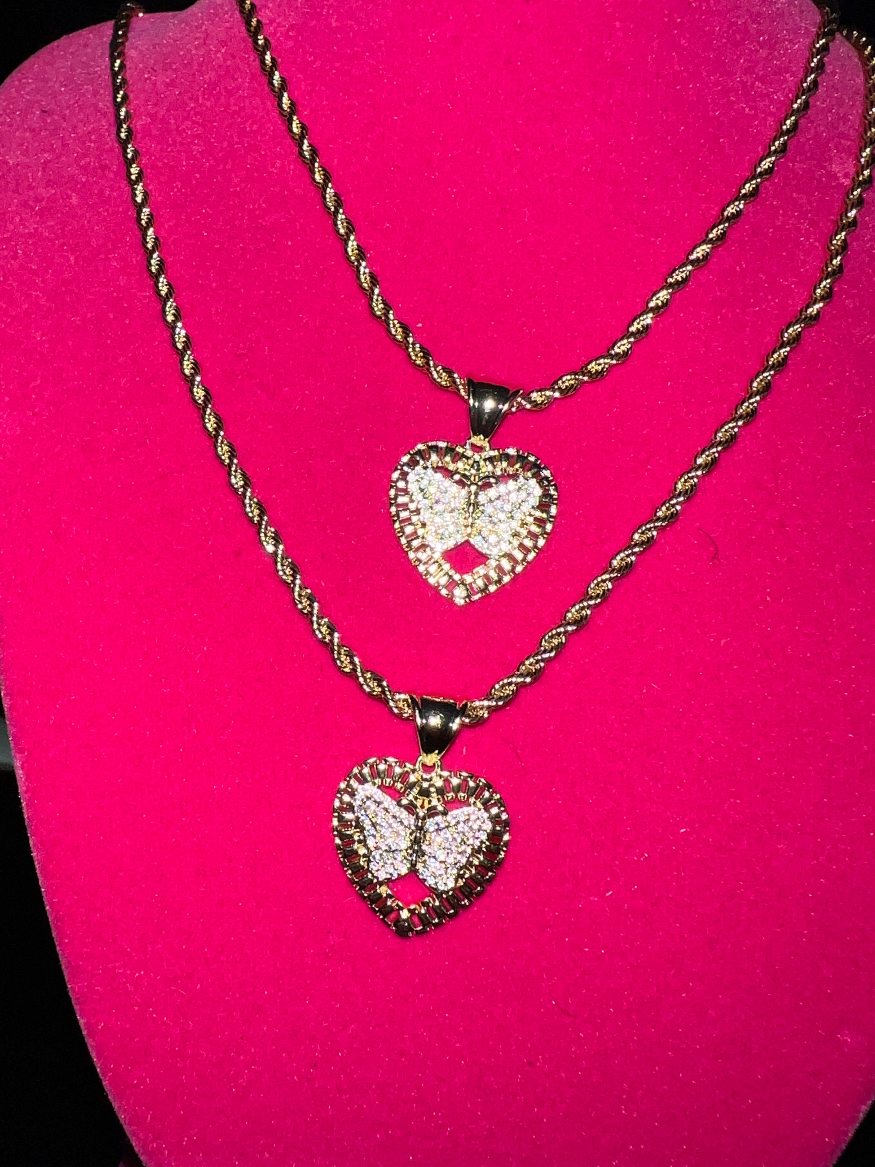 Bling Rolex butterfly necklace