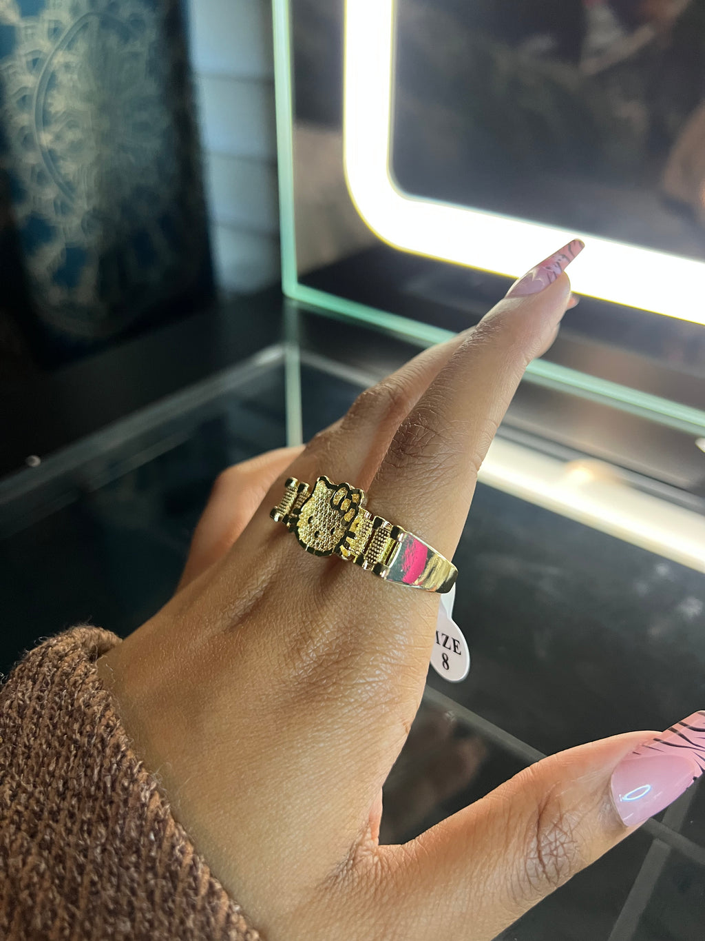 2 Finger hello kitty ring