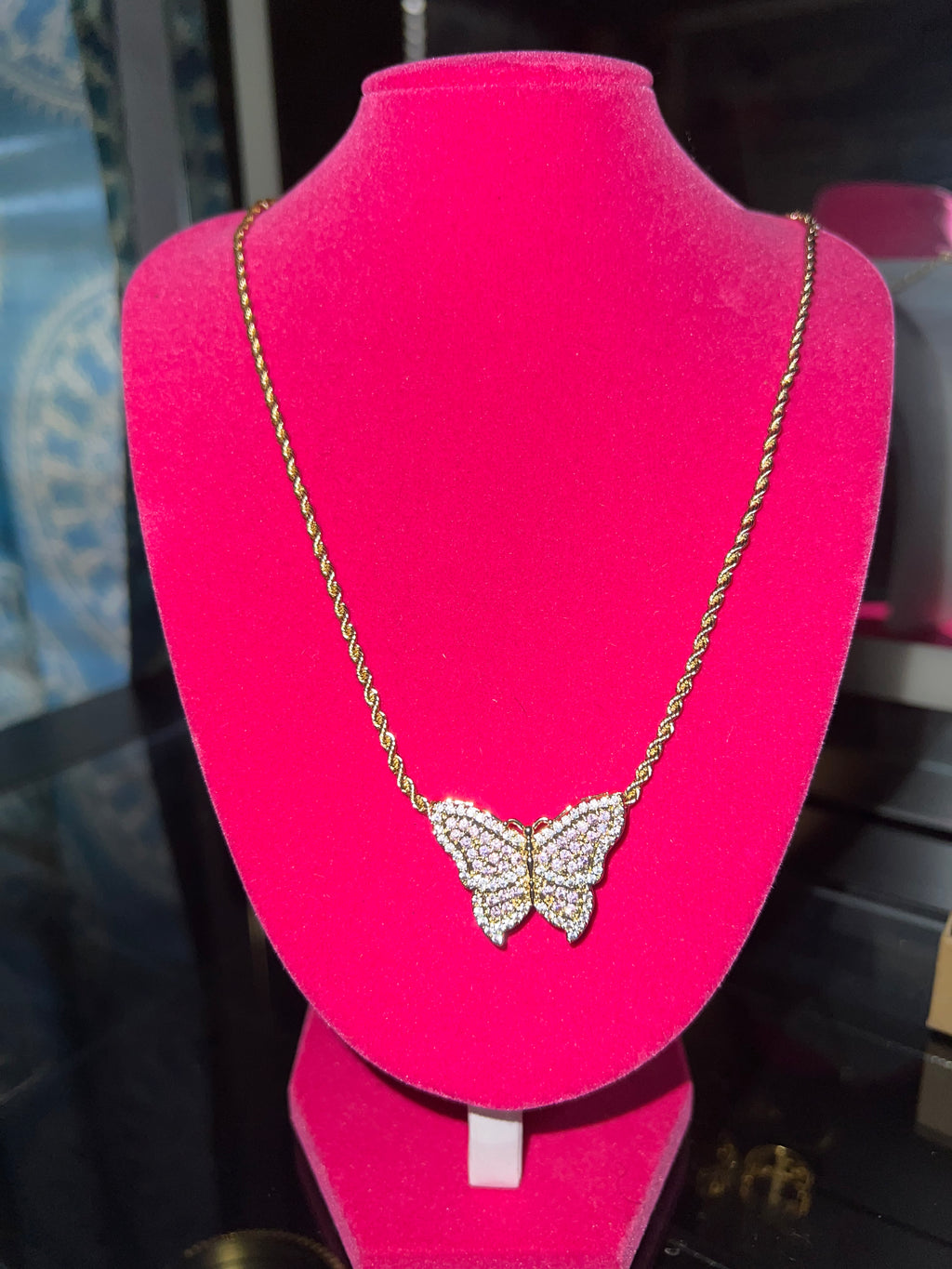 Bling butterfly rope chain