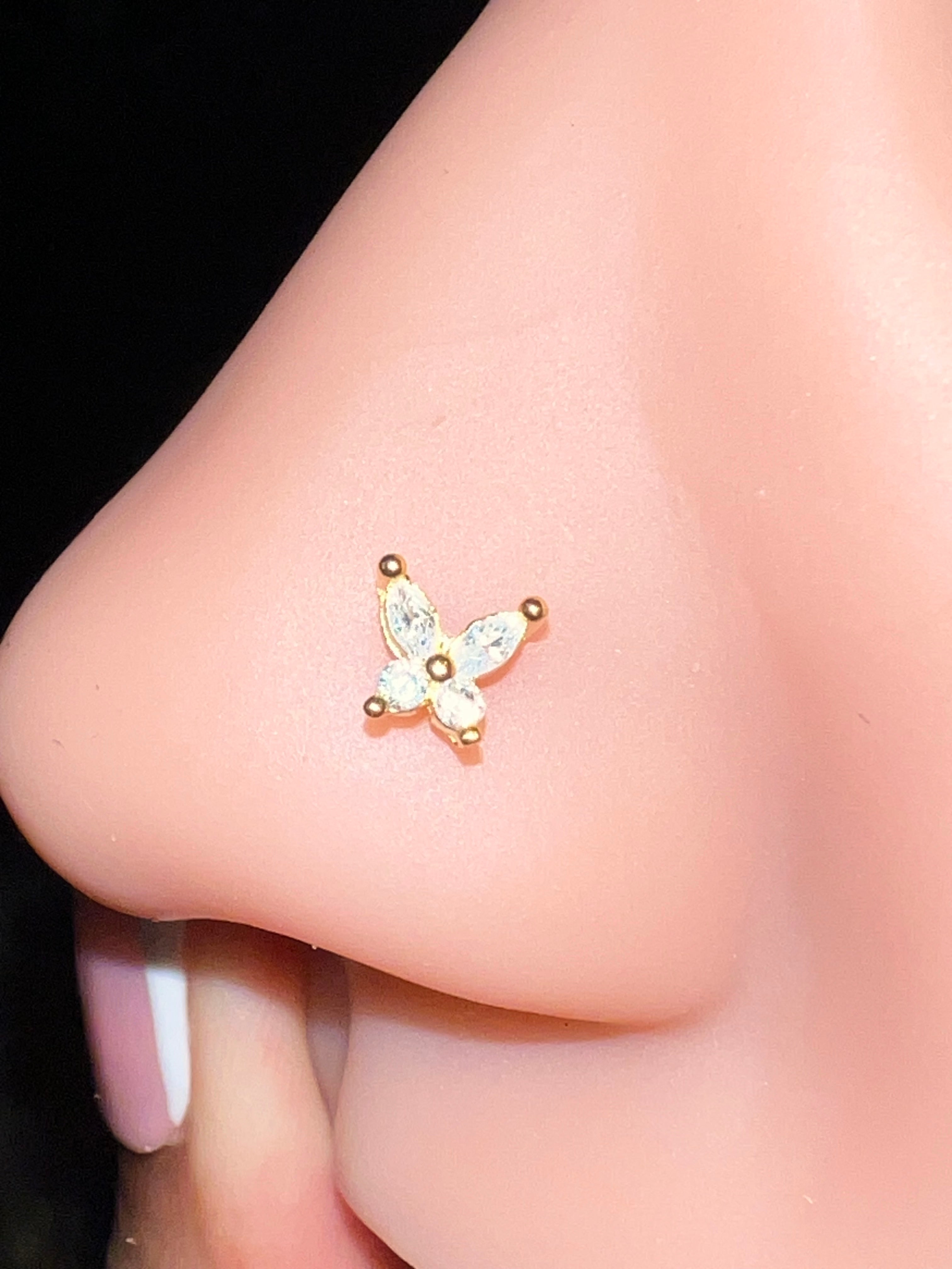 Bling butterfly nose ring