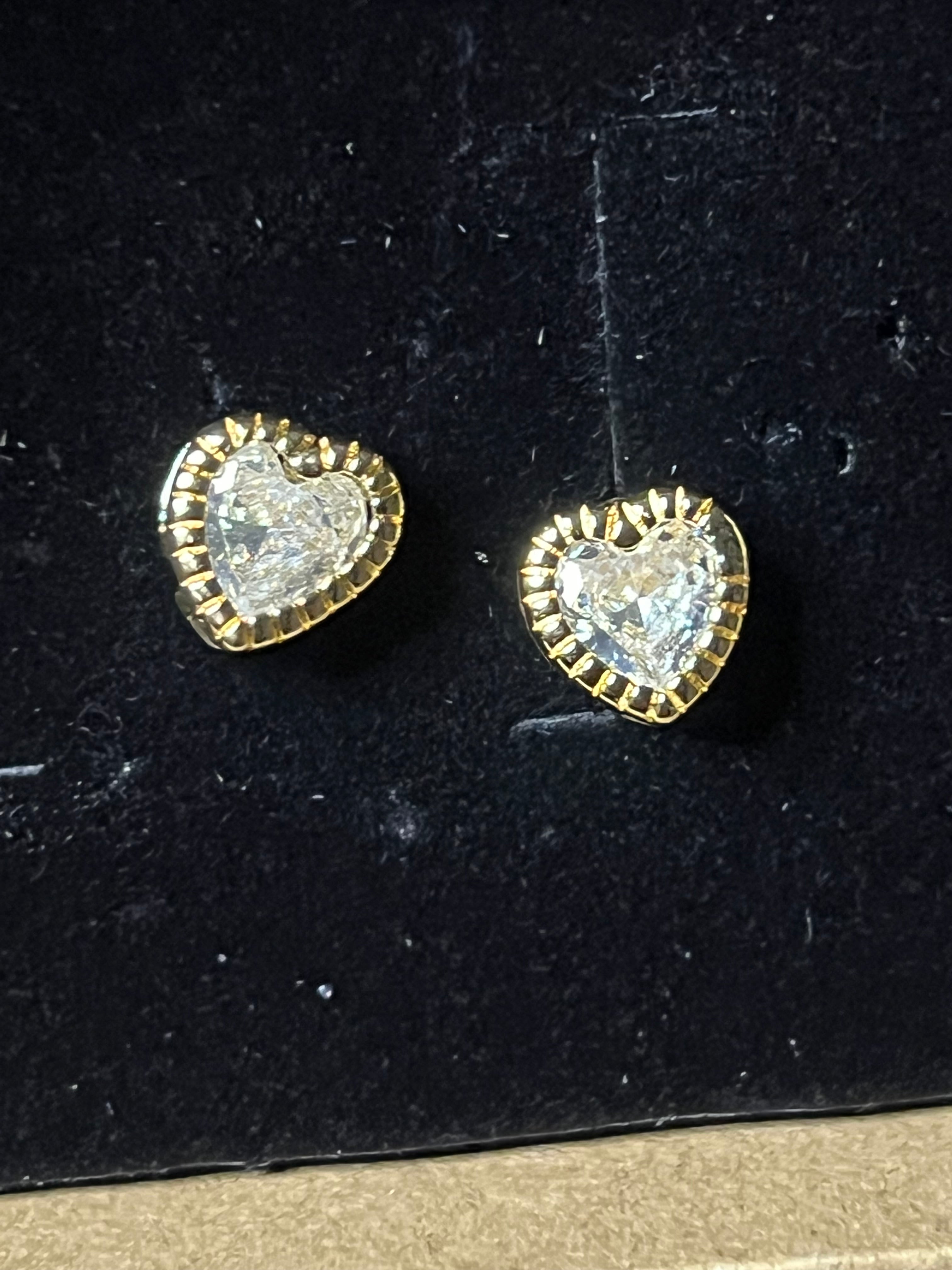 Bling heart earrings