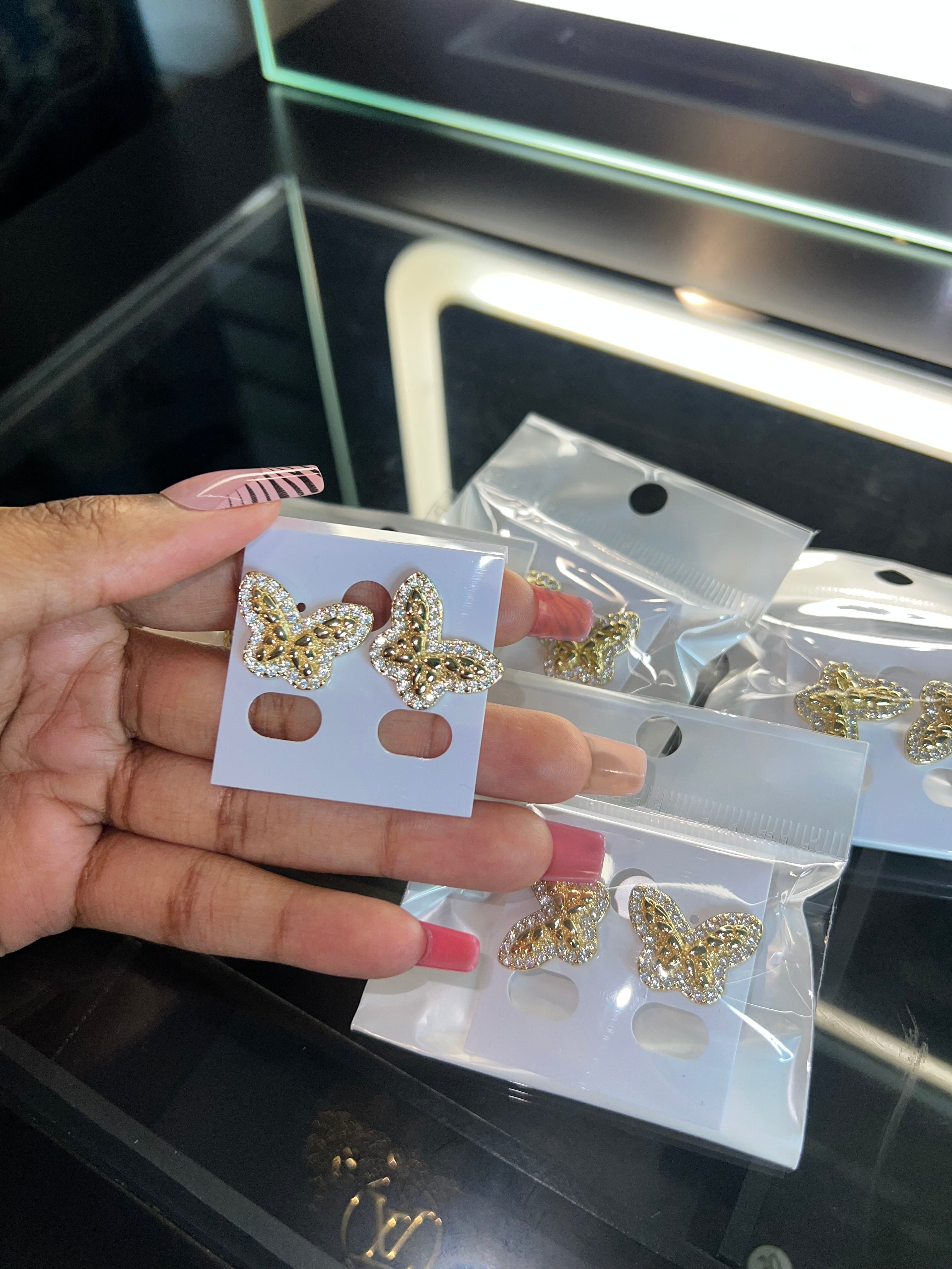 Nugget butterfly studs