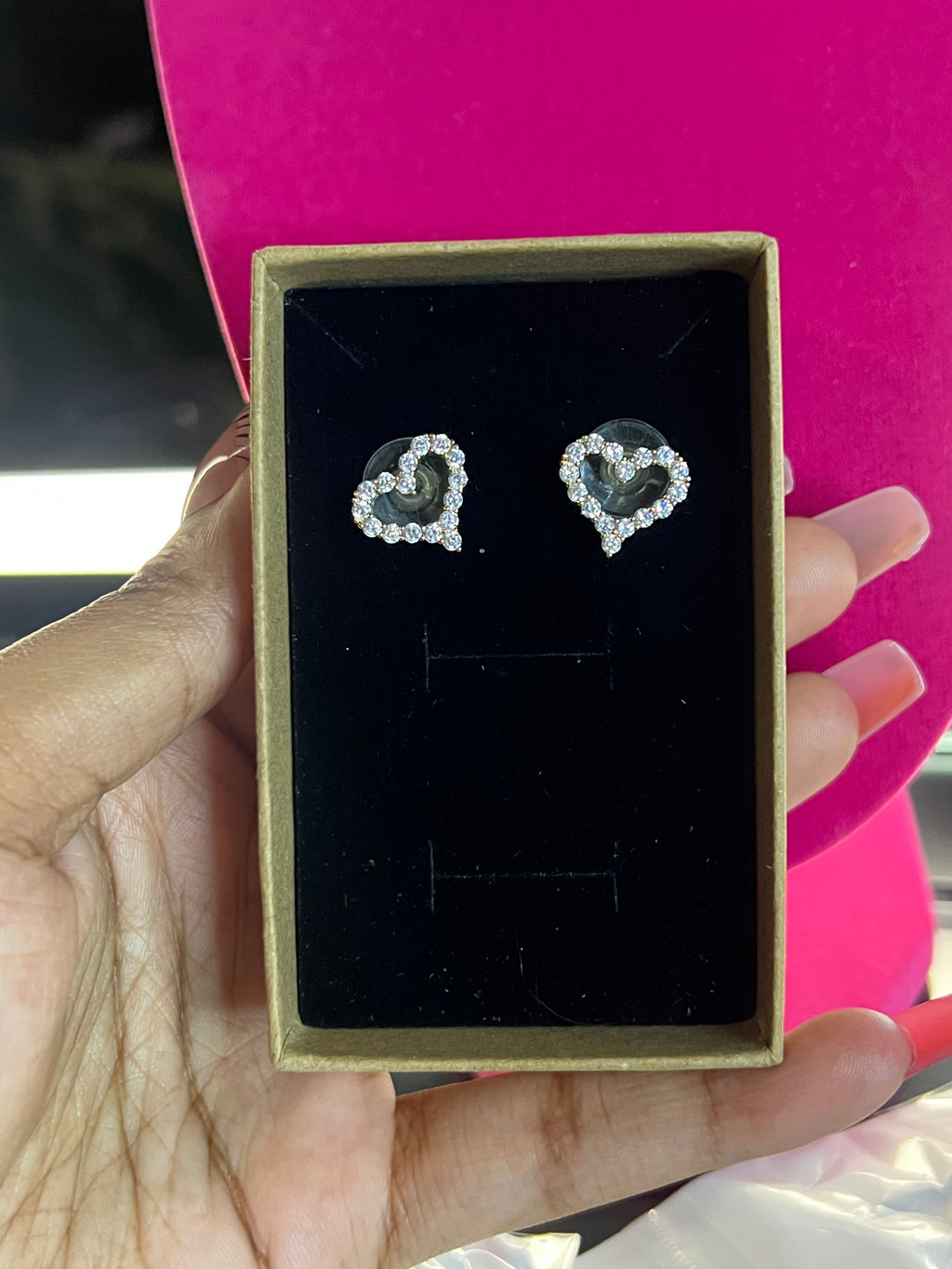 Diamond heart earrings