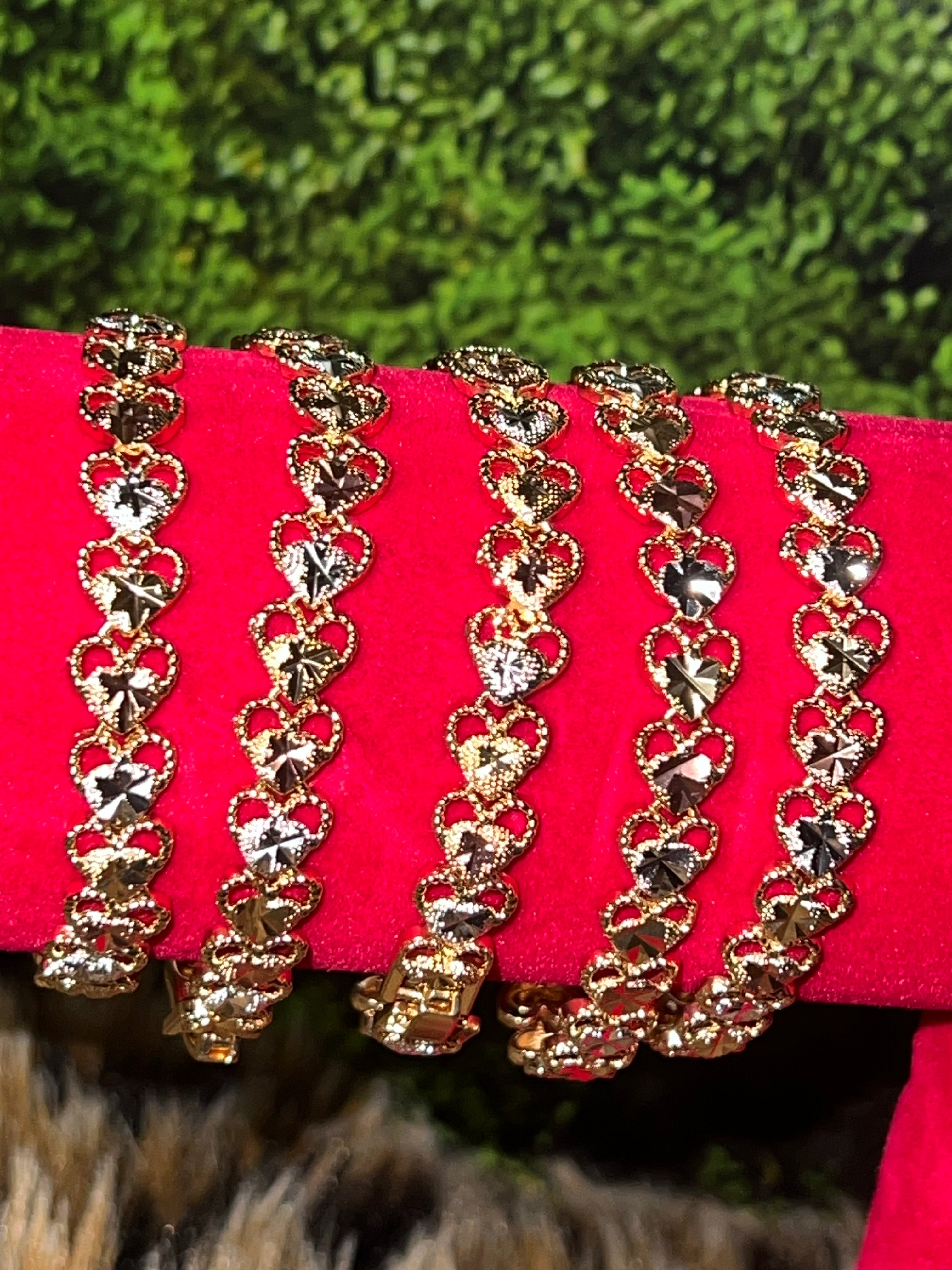 Tri color Heart bracelet