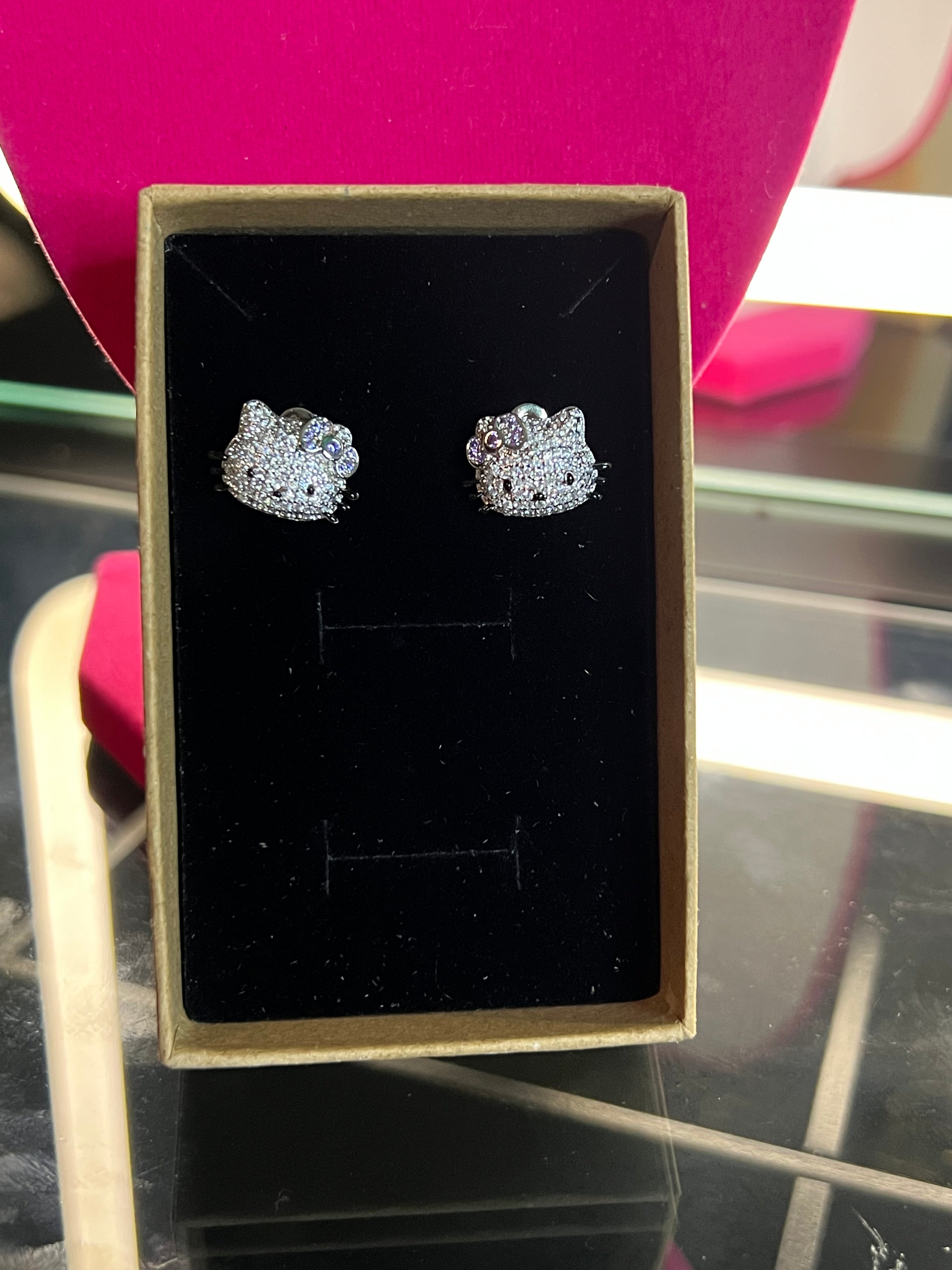 Bling Kitty Studs