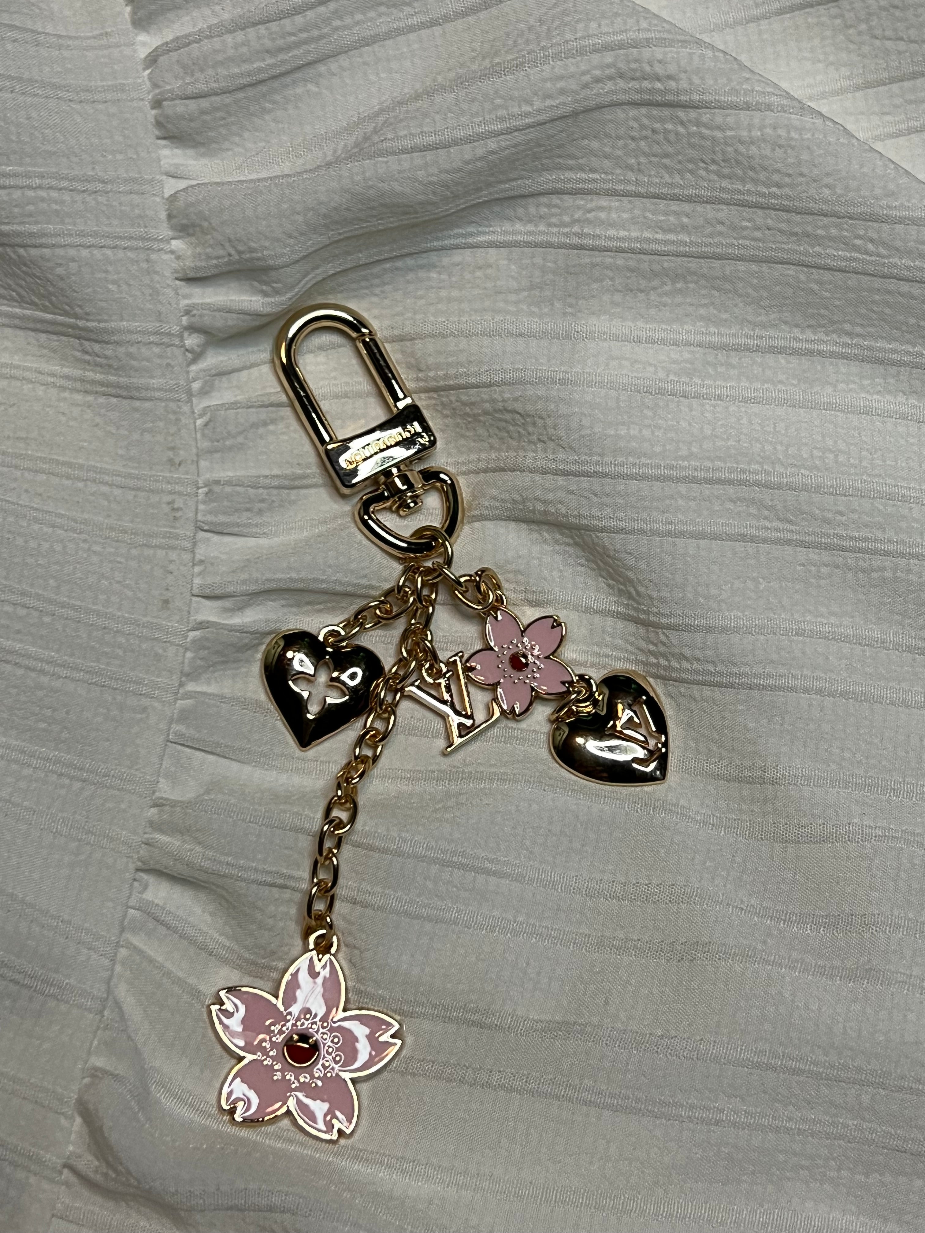 Pink flower keychain/bag charm
