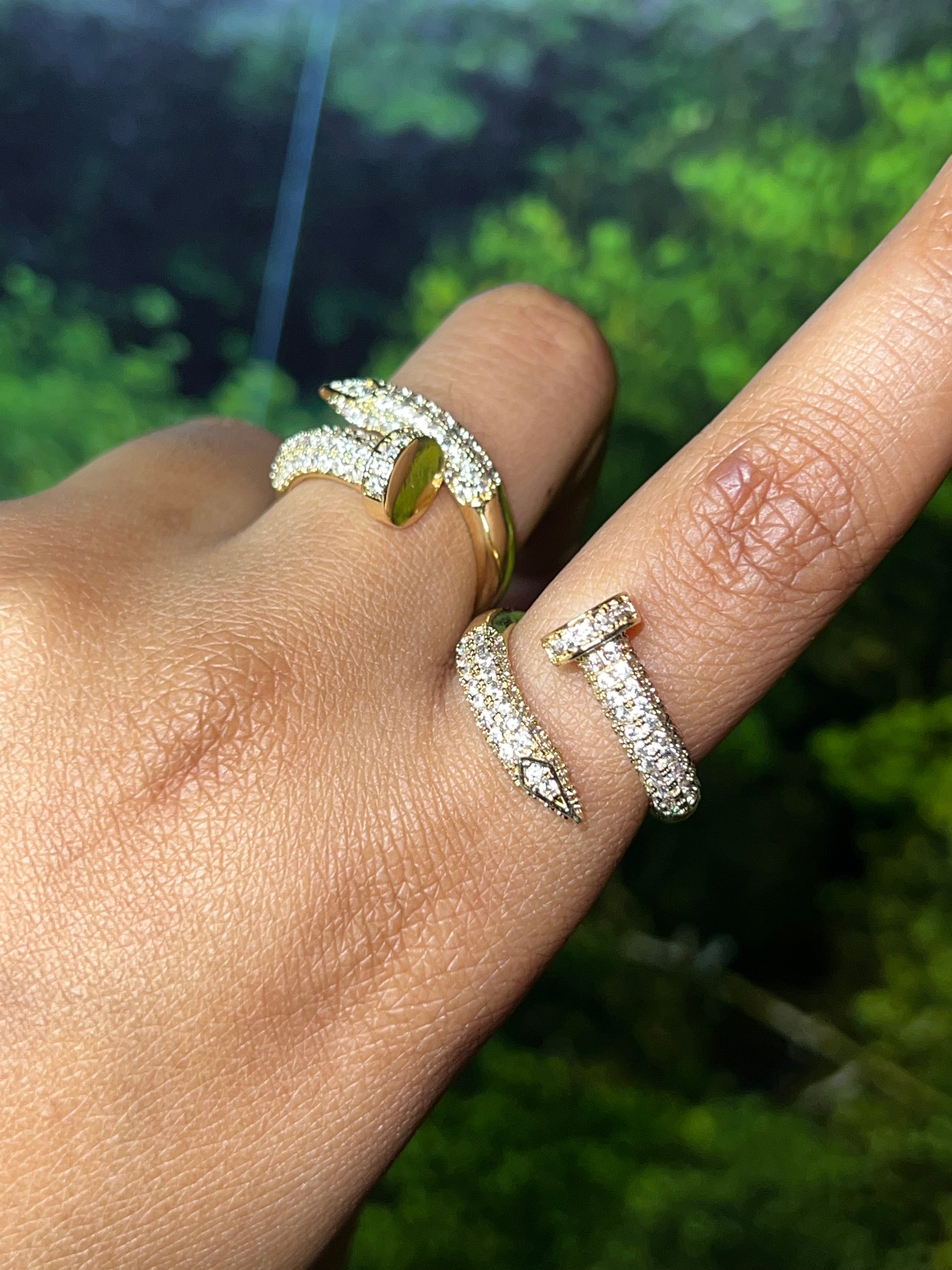 Bling Adjusted Nail ring