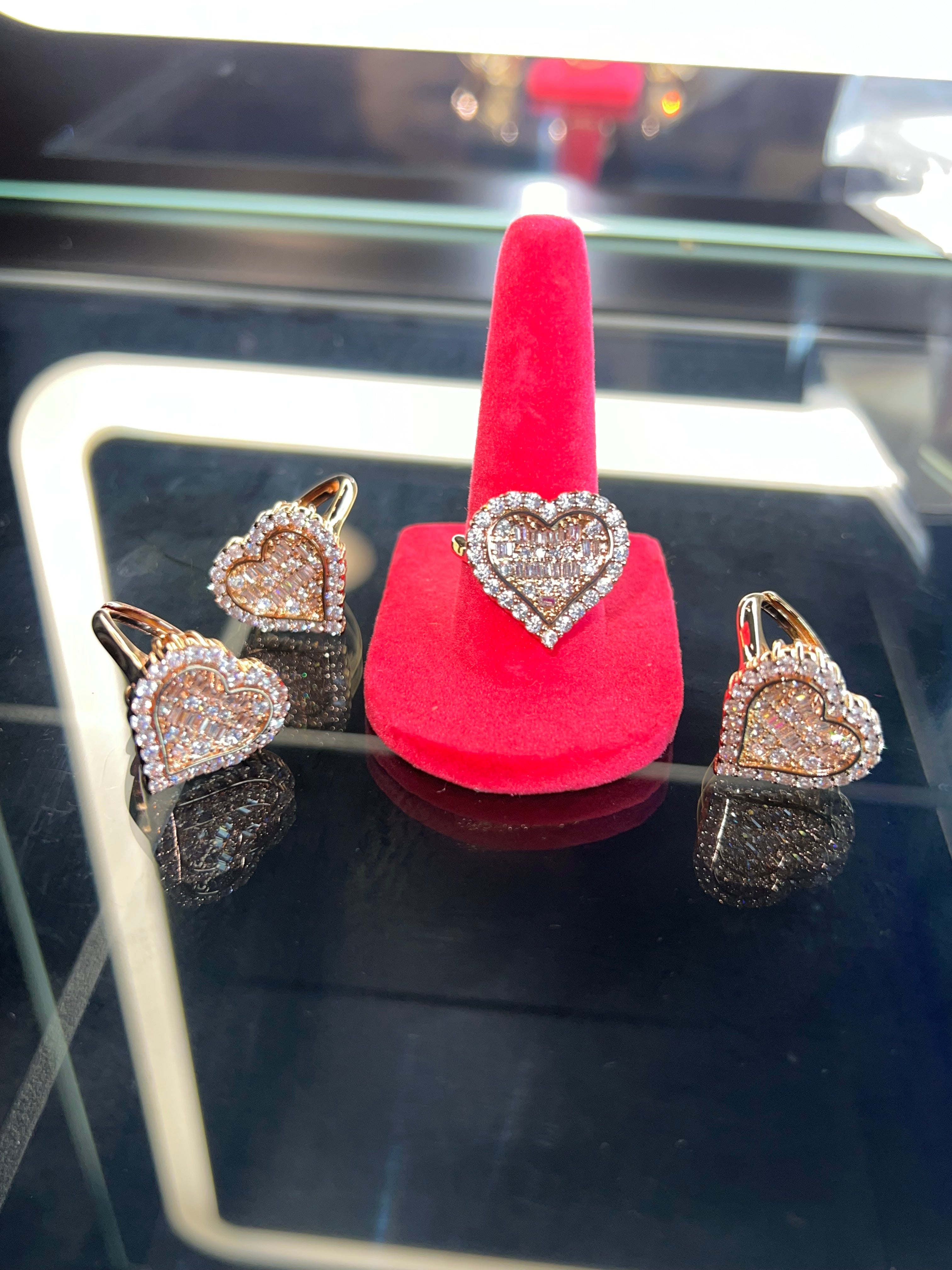 Full bling heart ring