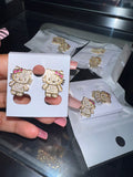 Diamond kitty earrings