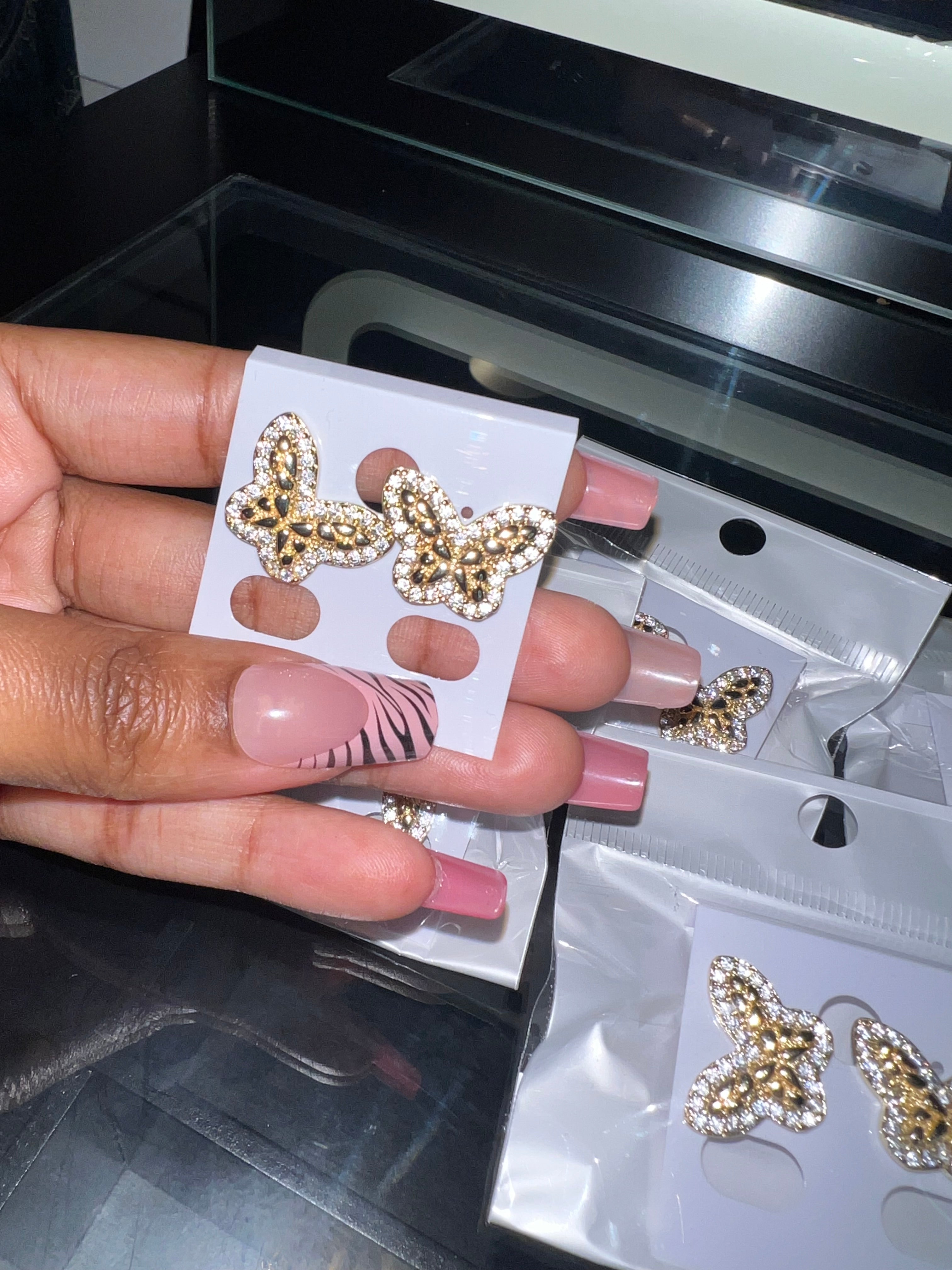 Nugget butterfly studs