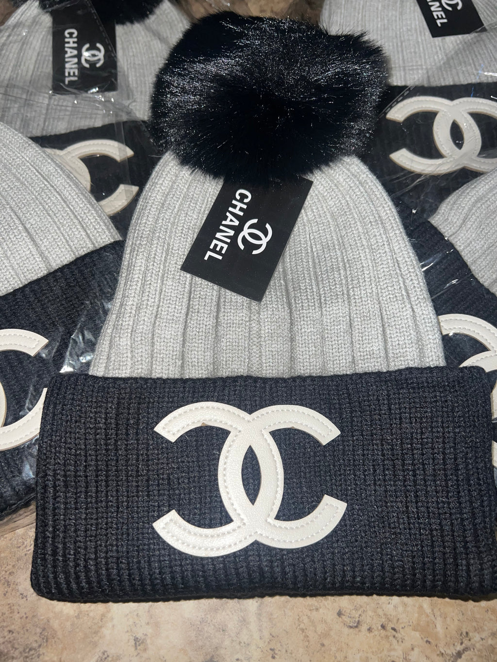 Grey C beanie