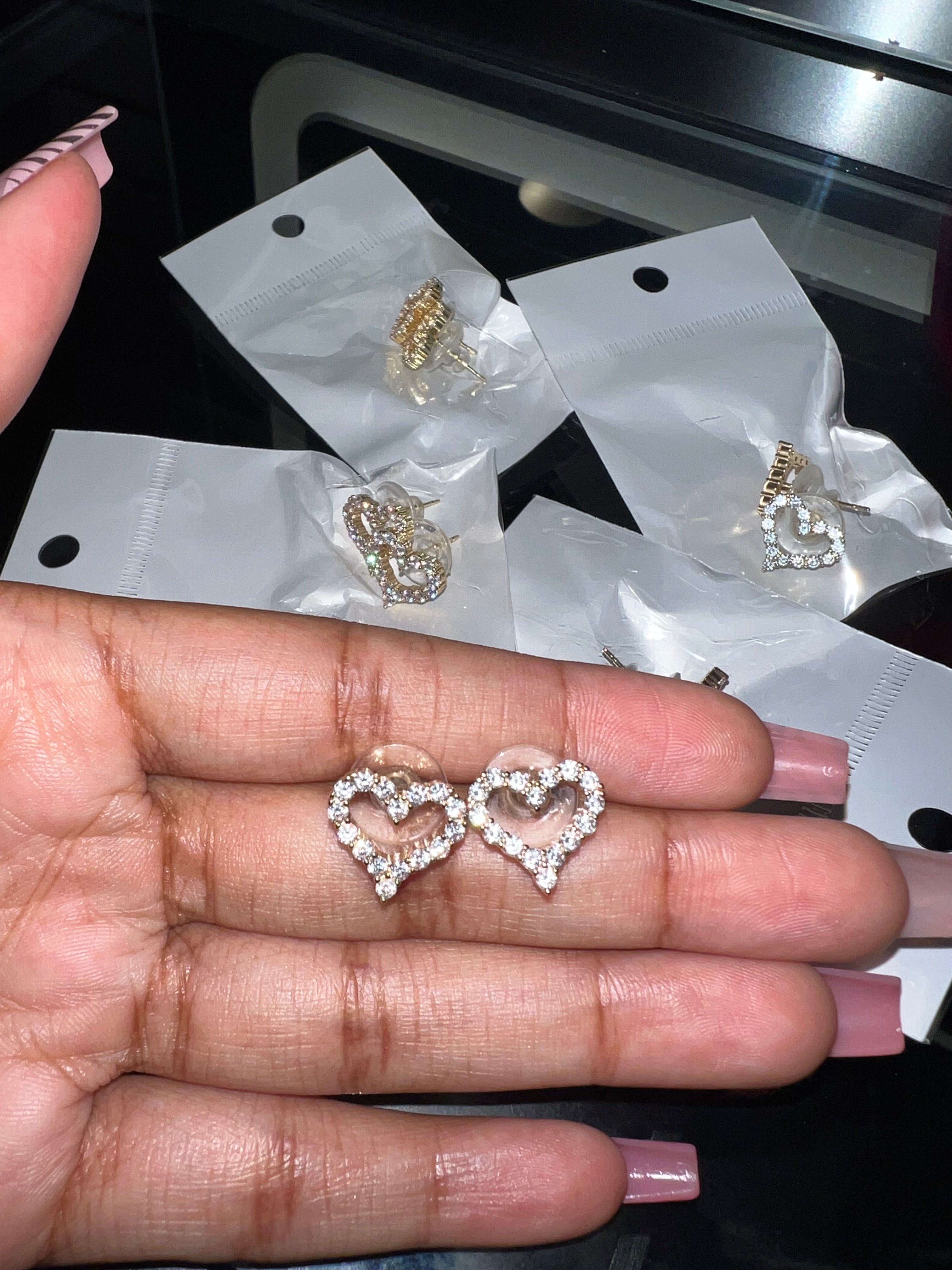 Diamond heart earrings