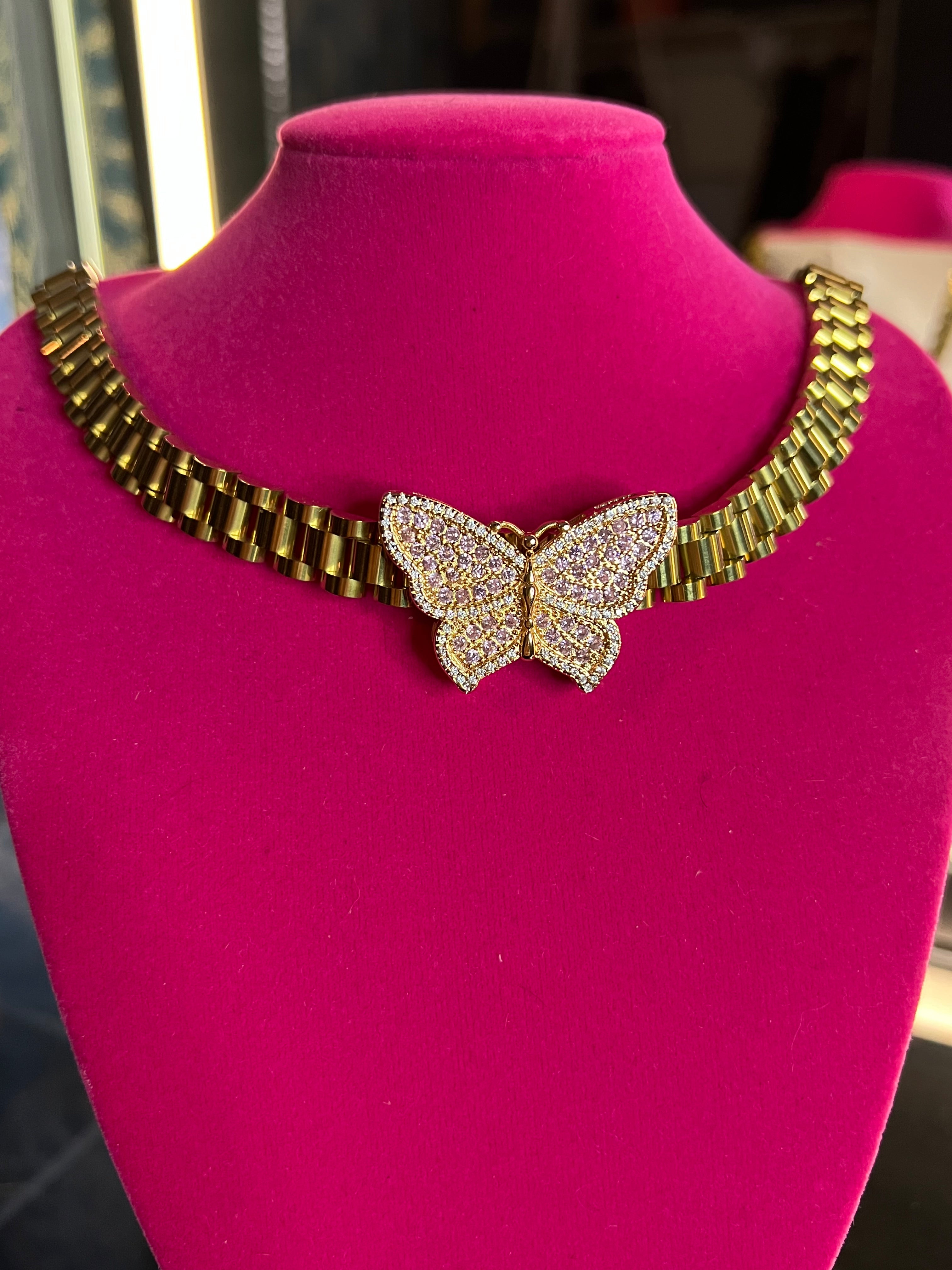 Bling butterfly Rolex chain