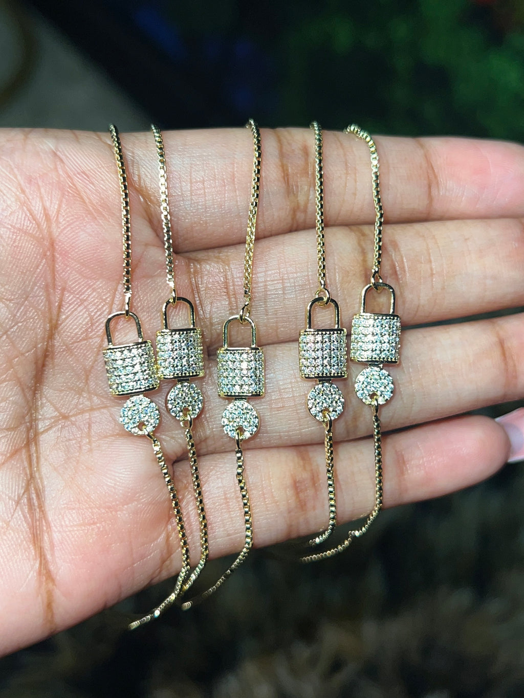 Bling Lock and key bracelet