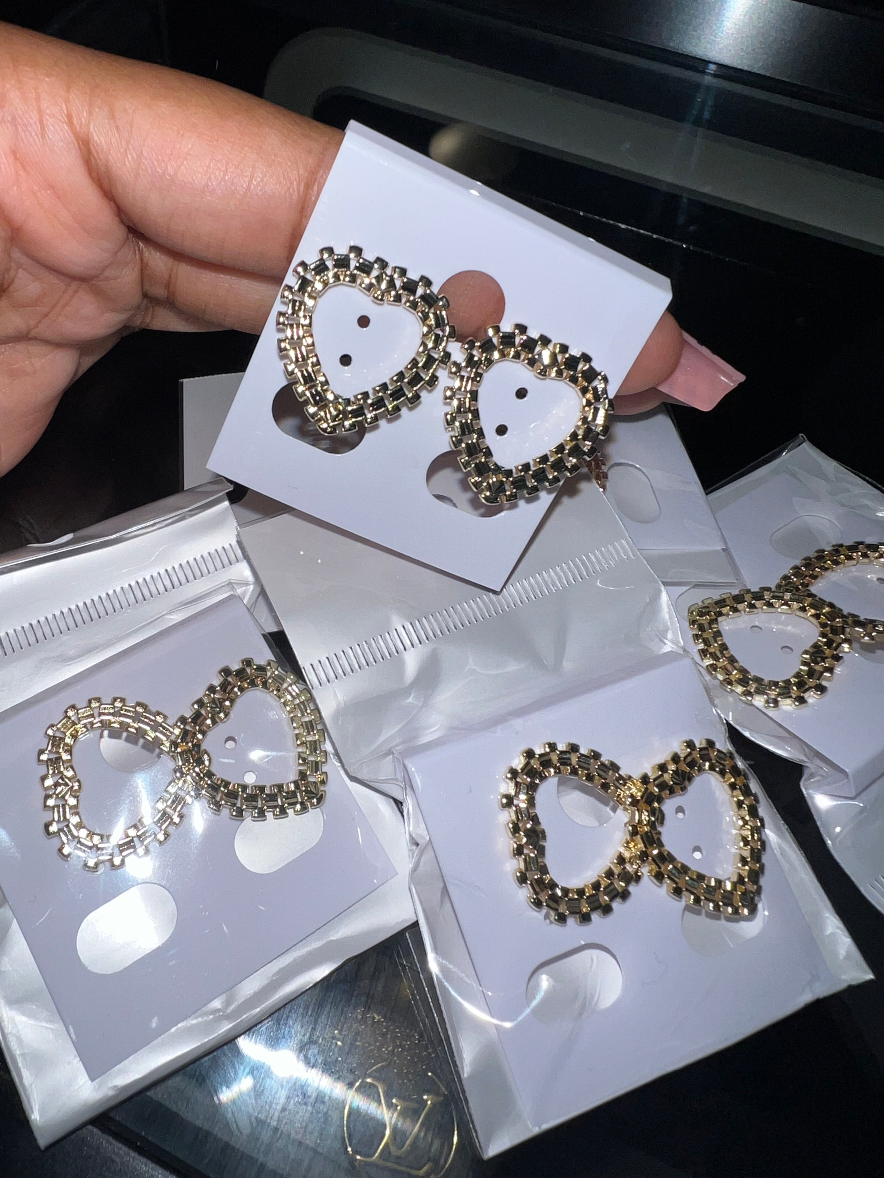 Rolex heart earrings