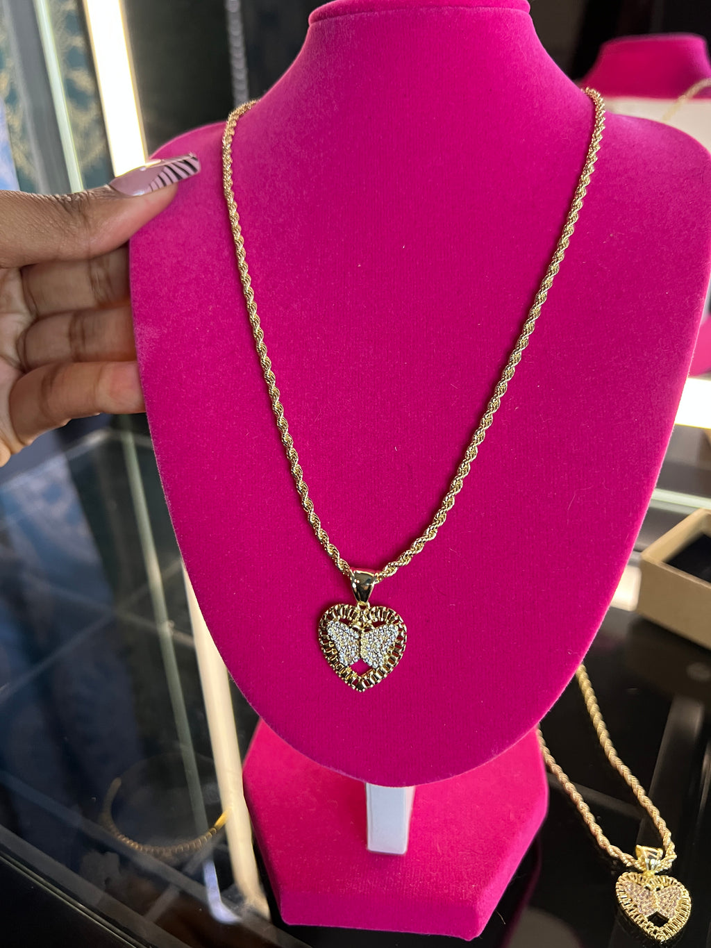 Bling Rolex butterfly necklace