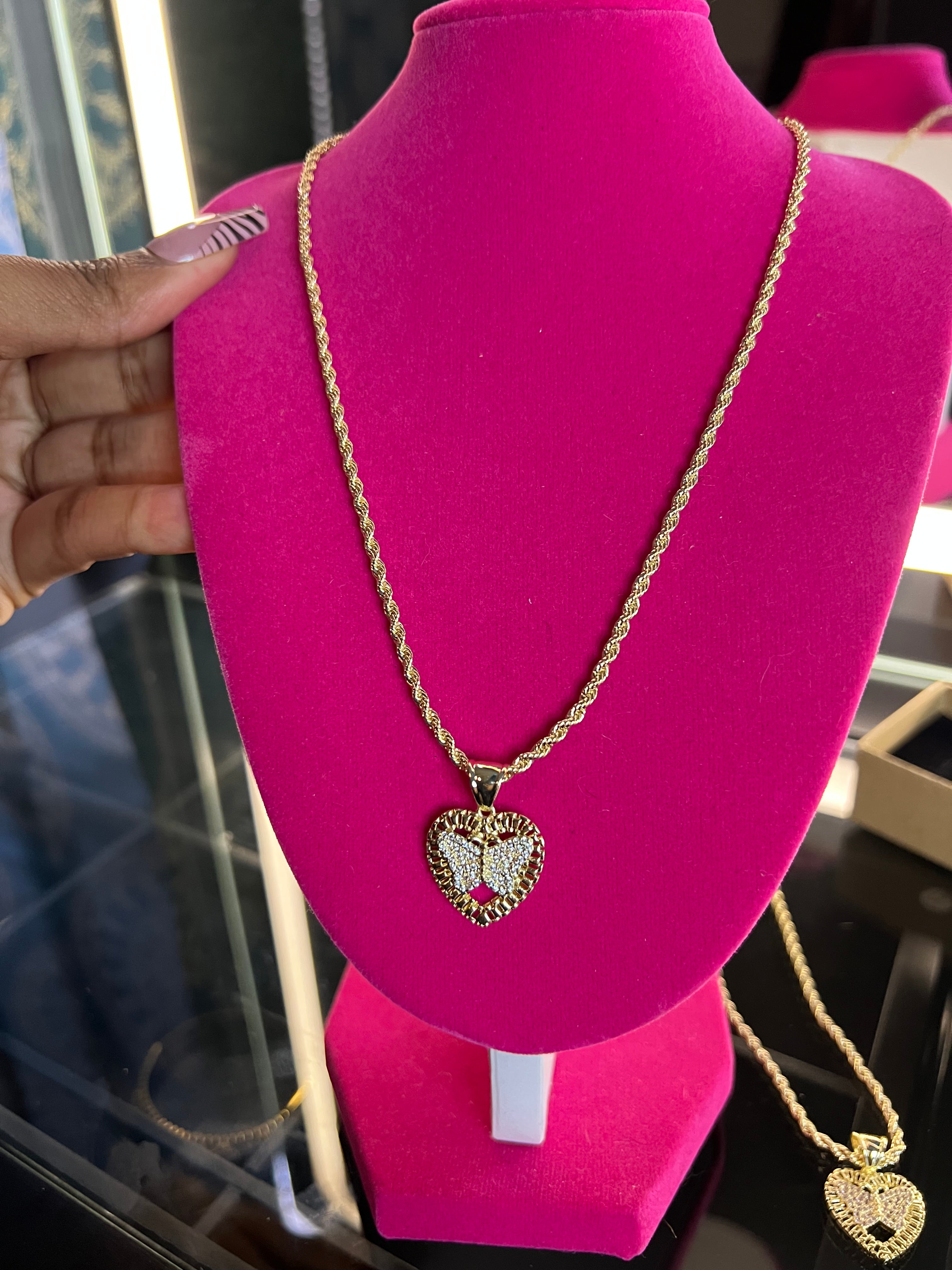 Bling Rolex butterfly necklace