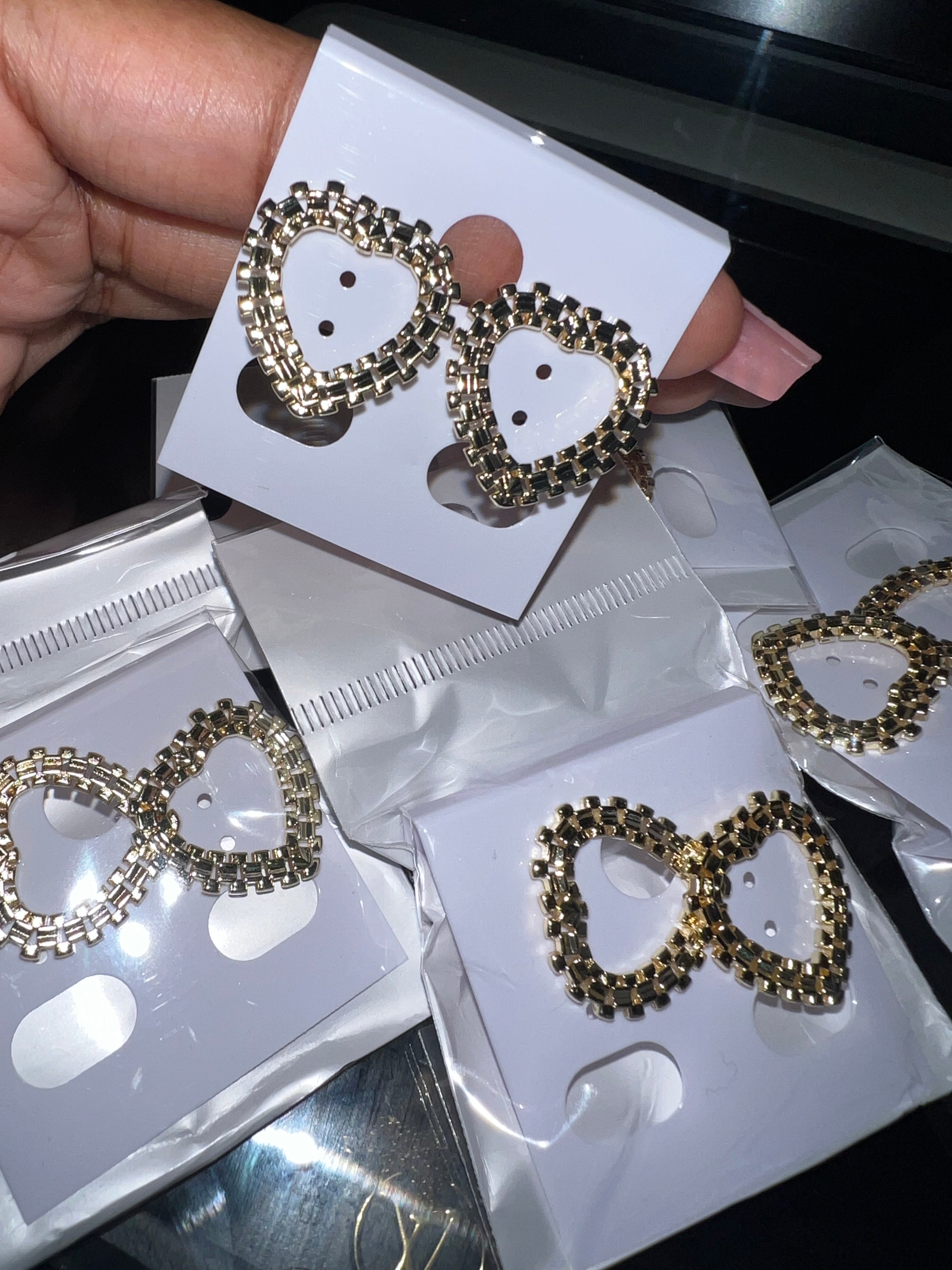 Rolex heart earrings
