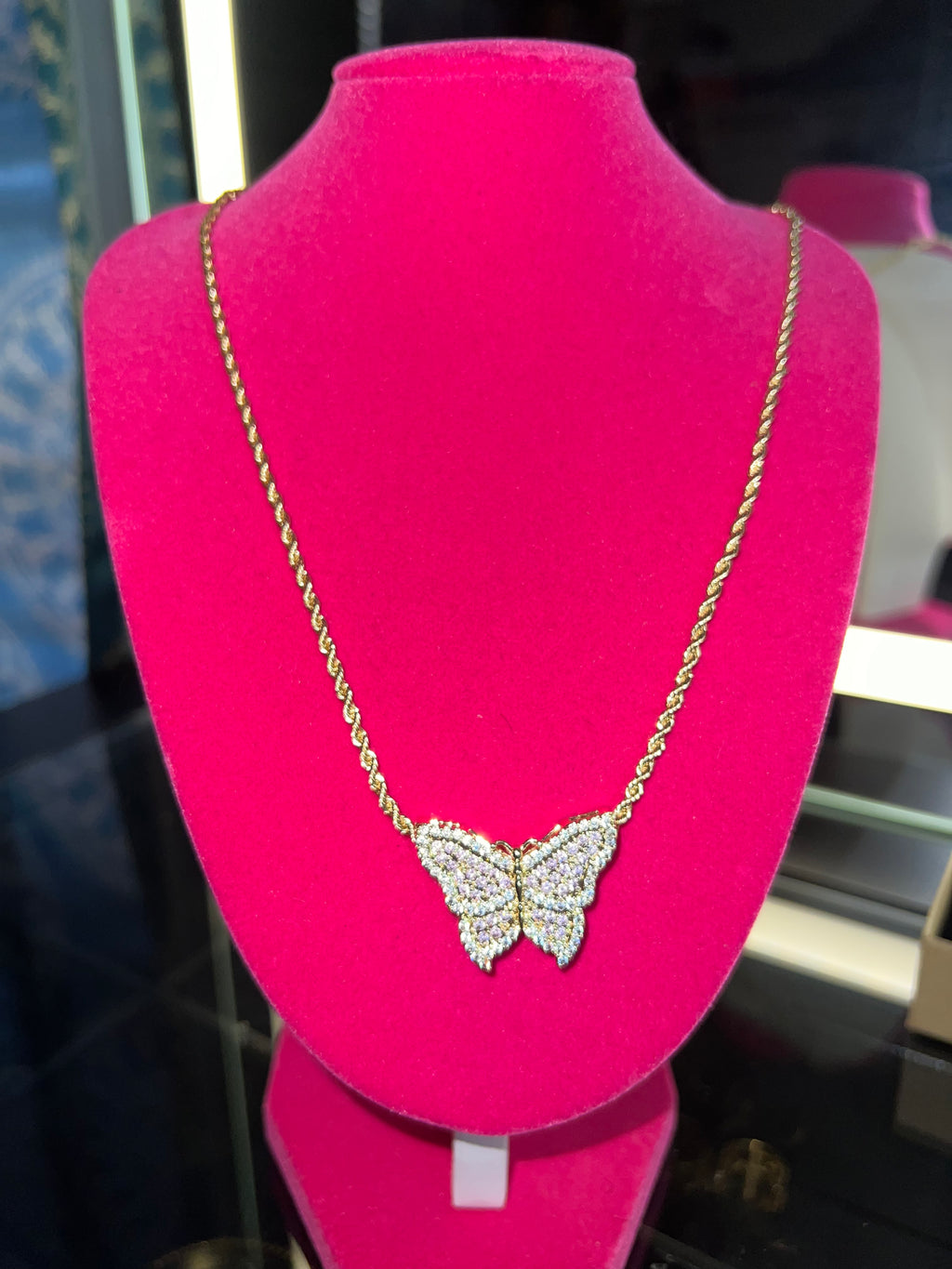 Bling butterfly rope chain