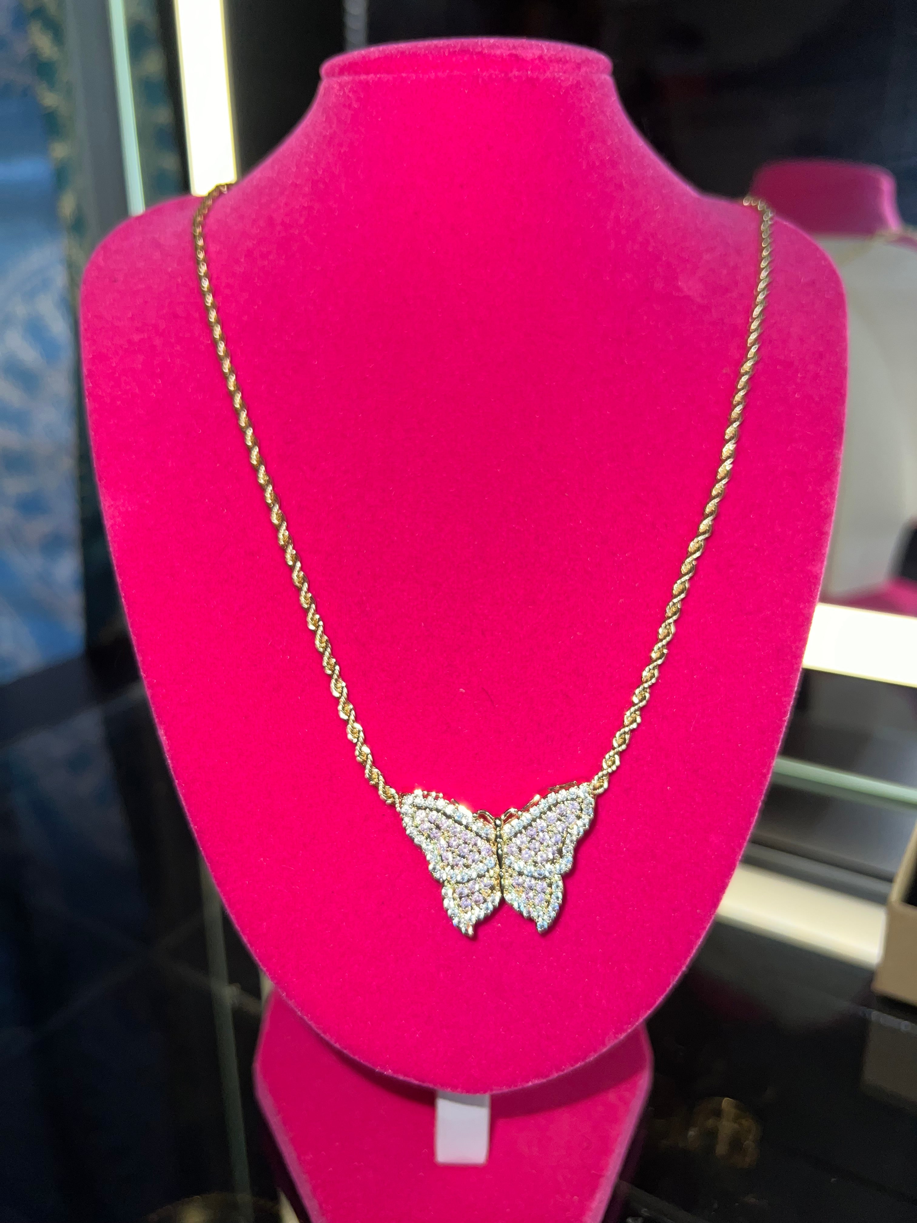 Bling butterfly rope chain