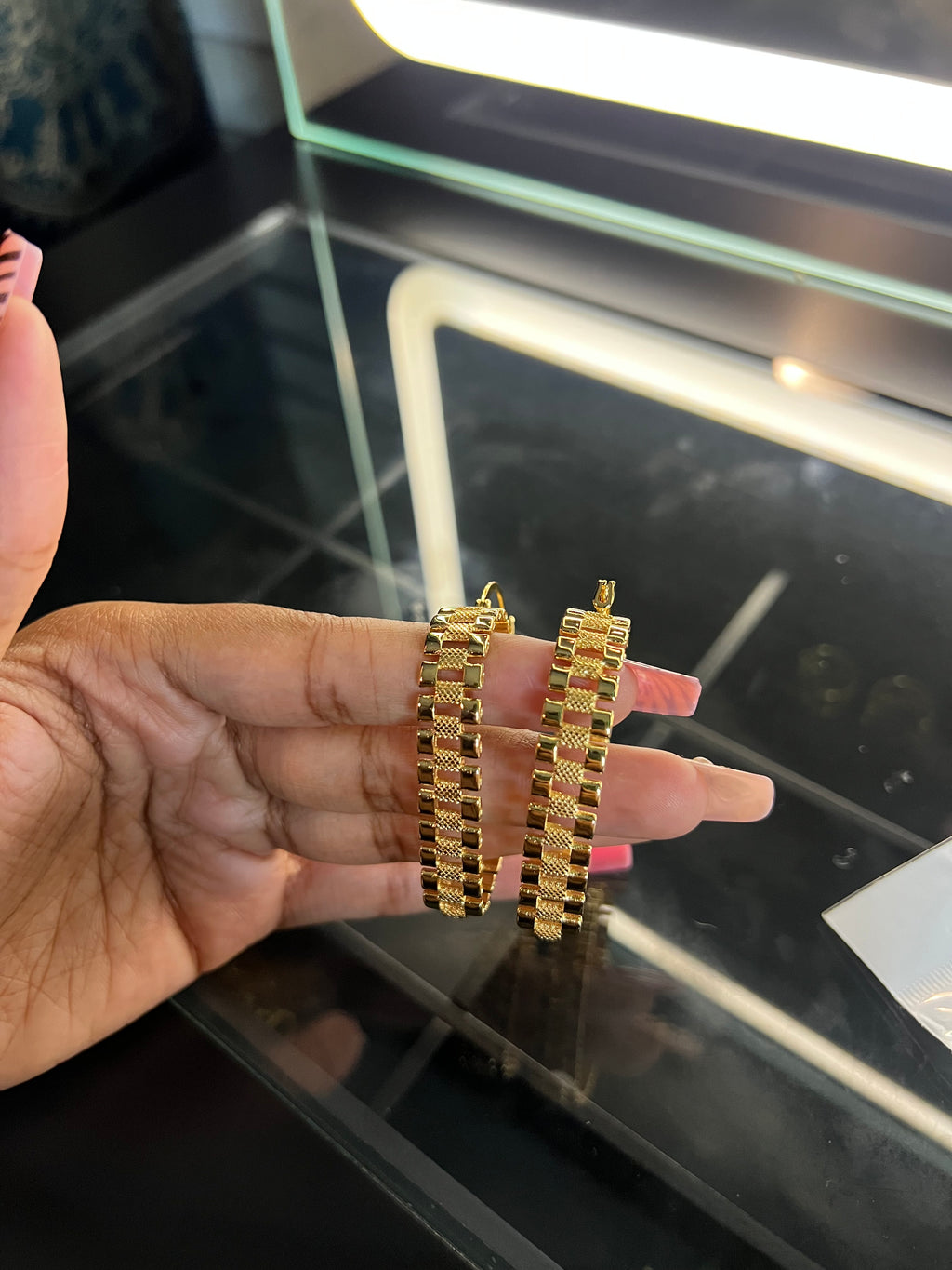 Large heart Rolex Hoops