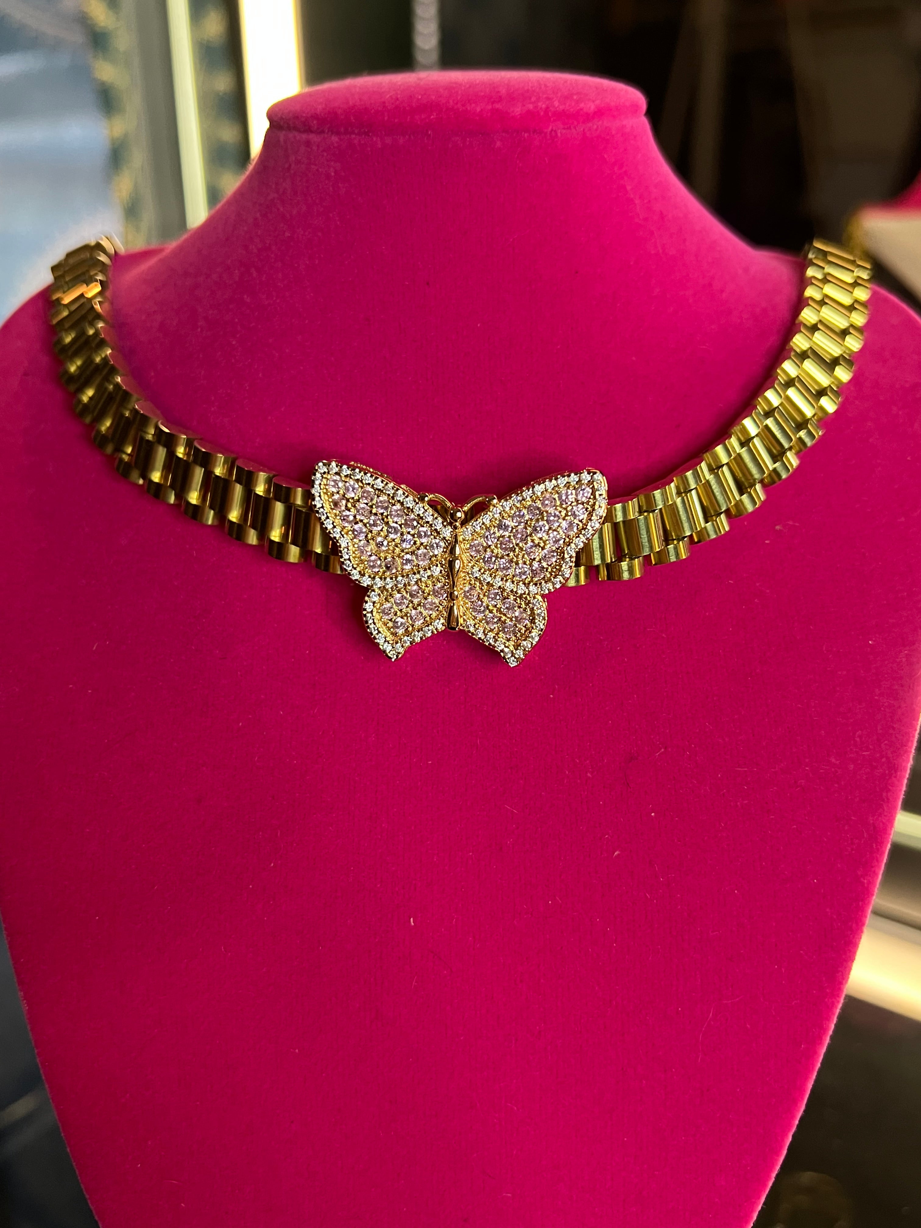 Bling butterfly Rolex chain