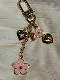 Pink flower keychain/bag charm