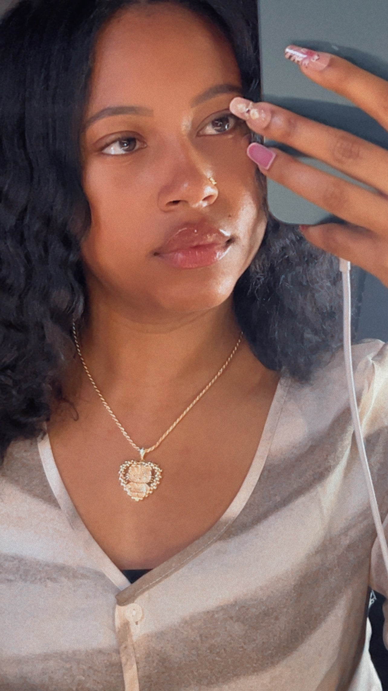 Rolex heart kitty necklace
