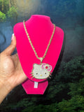 Large Bling Kitty Necklace