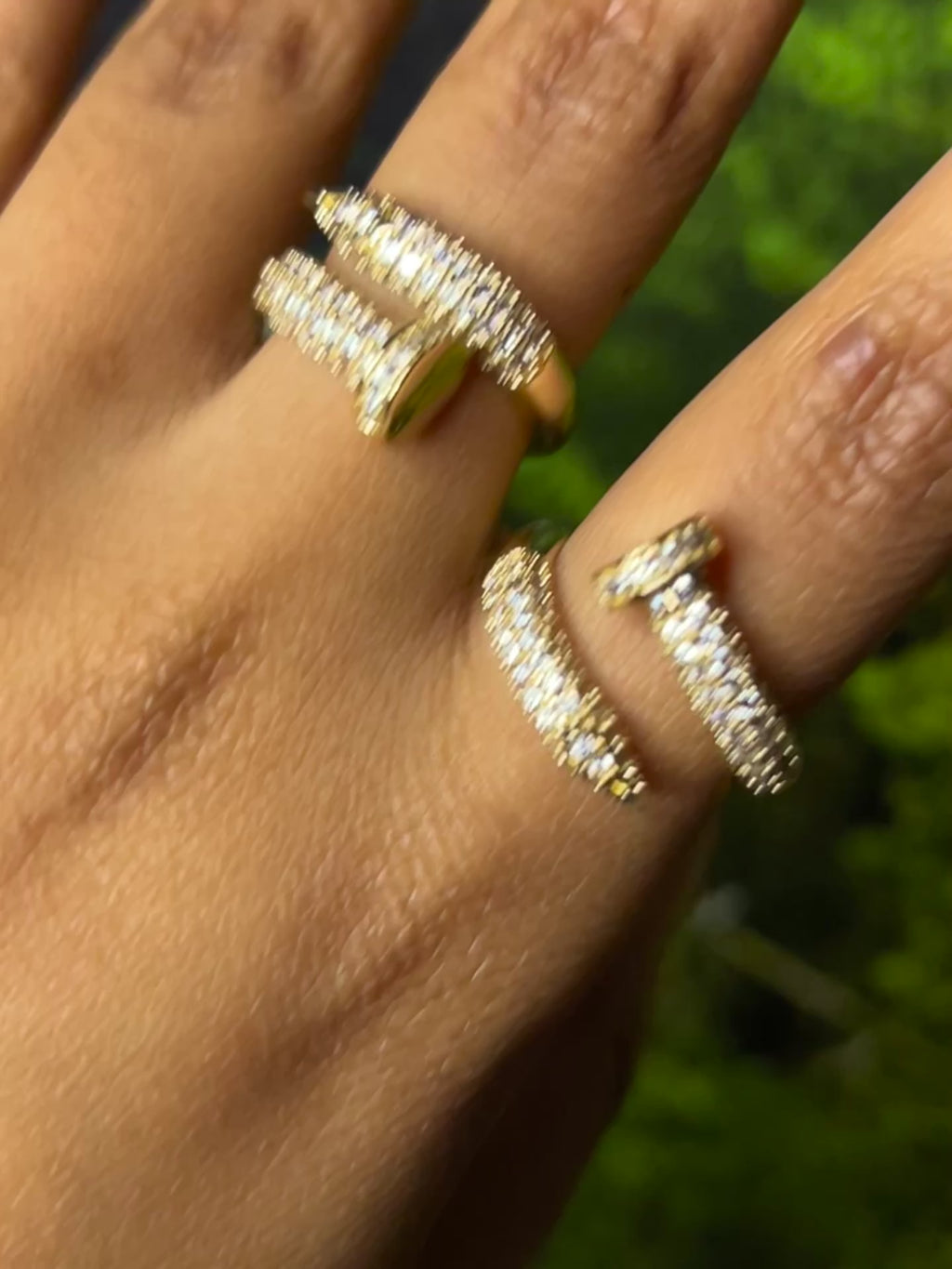 Bling Adjusted Nail ring